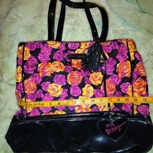 Betsey Johnson Floral Tote Bag - Pink and Yellow